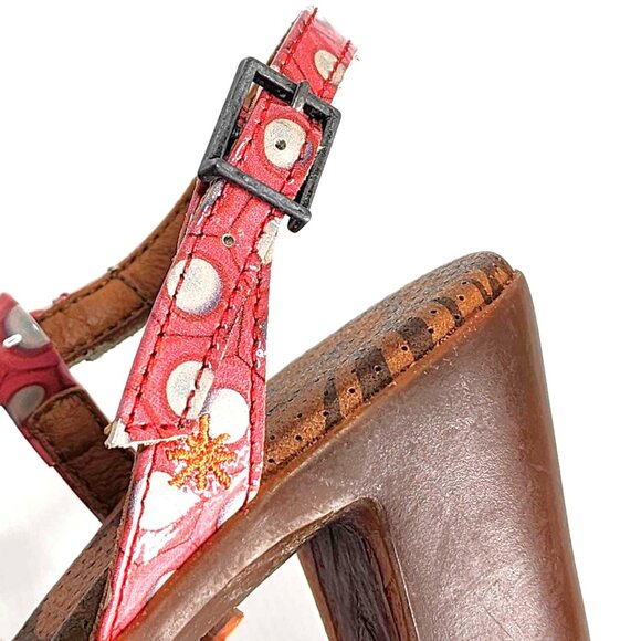 Art Company coral polka dot block heel sandals - Picture 5 of 13